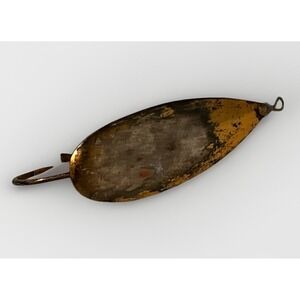 Vintage Johnson Silver Minnow Weedless Spoon Fishing Lure Gold Pat D-82-28